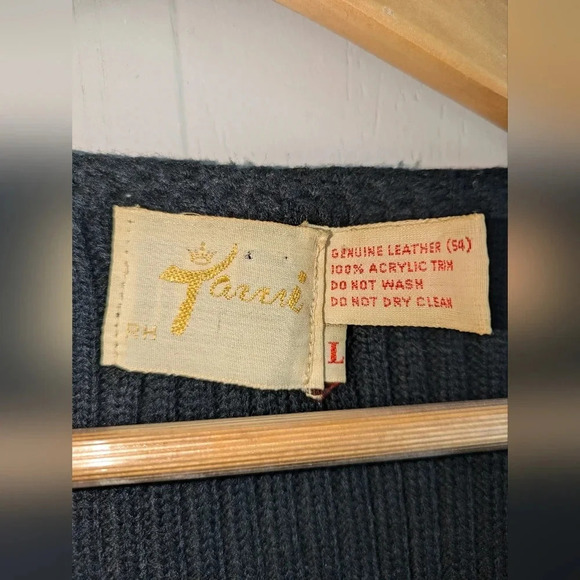 Tarri Crochet Leather Panel Vest Top size Large Vintage‎ 60s 70s Boho Hippie - Picture 4 of 10